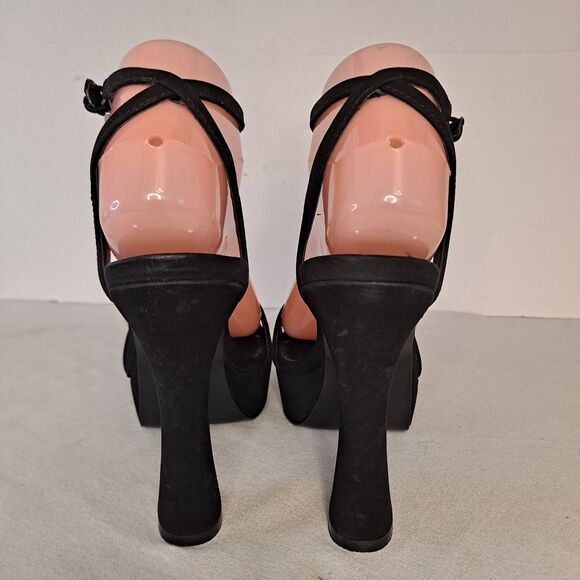 Steve Madden Lashed  Ankle Strap Dressy Platform Sandals Women's Sz 7.5M Black - Picture 3 of 11